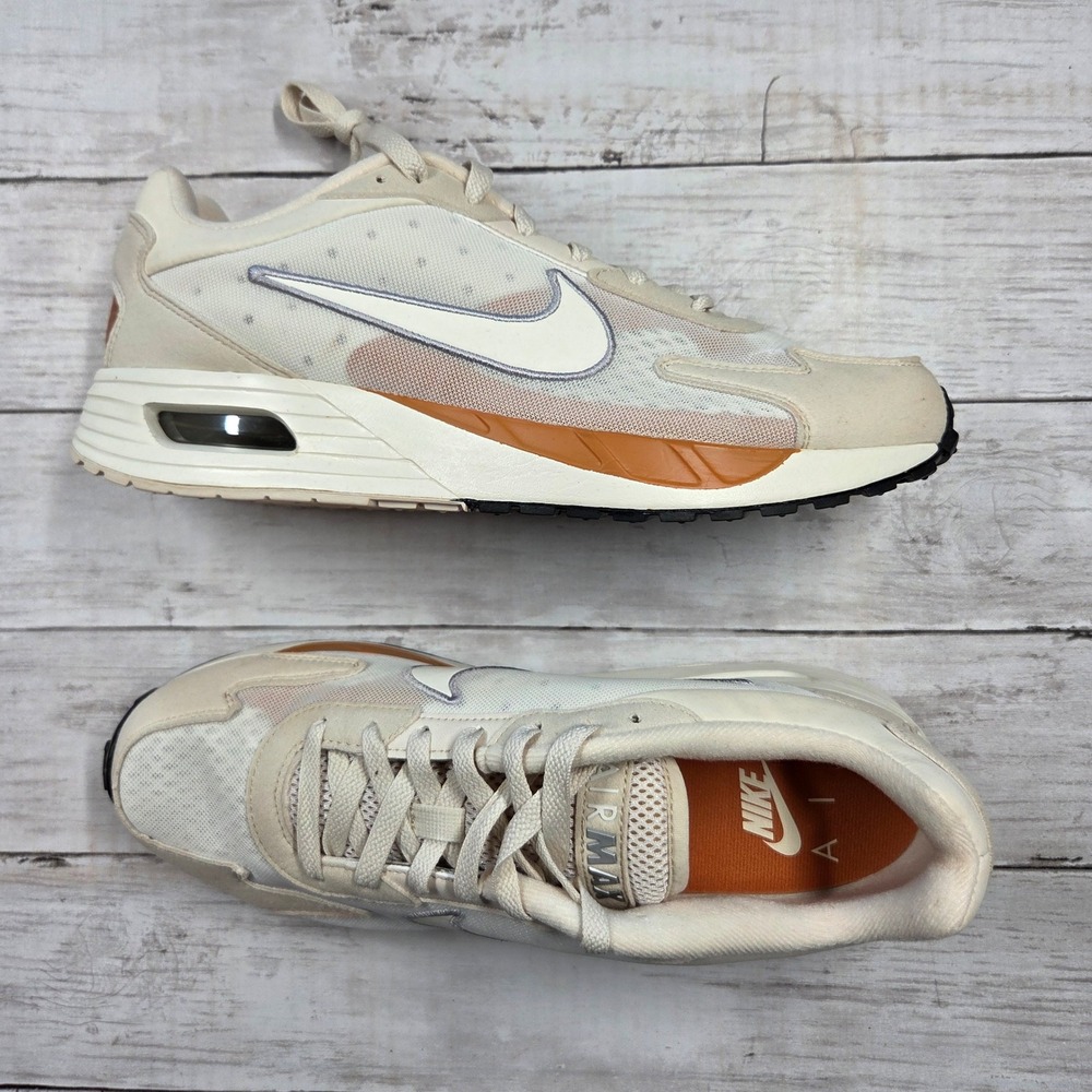 Nike Air Max Solo Womens 11 Sail Rugged Orange FN0784-105 Mesh Low Top Sneakers